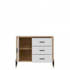 Kumode DANTE DT03, Ozols cremona/Balts matēts/Melns